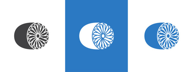 Plane turbine icon thin line illustration © Krupal