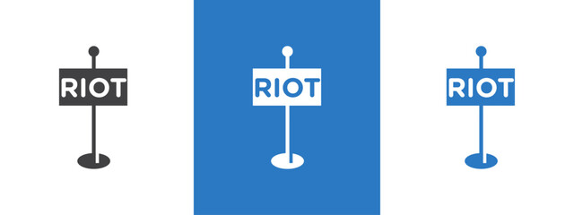 Riot sign icon thin line illustration