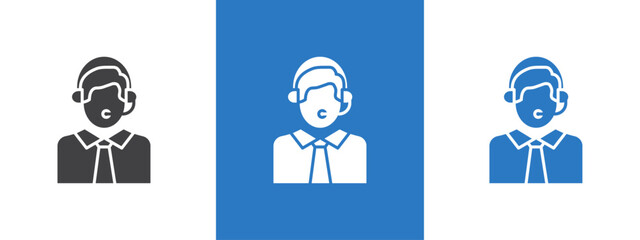 Fototapeta premium Support call service icon thin line illustration