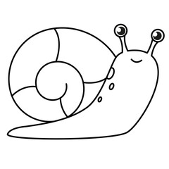 Coloring Page Outline of Cute Snail