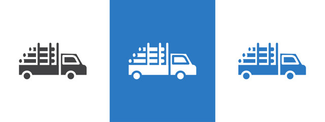 Timber truck icon thin line illustration