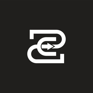 letter zc motion arrows simple geometric logo vector