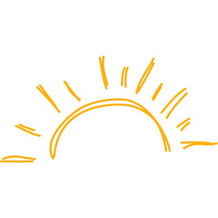 Hand Drawn Half Sun Doodle