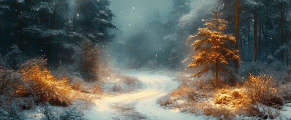 Enchanted Winter Forest Path