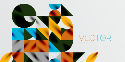 Triangles, round triangles and circles techno art. Vector Illustration For Wallpaper, Banner, Background, Card, Book Illustration, landing page