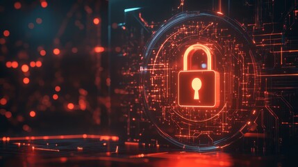 Obraz premium Digital Lock Security Abstract Concept