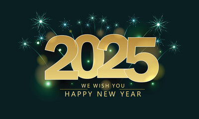 Happy New Year Background with Fireworks and bokeh