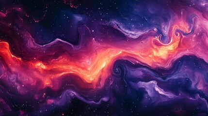 Abstract Cosmic Swirls in Vibrant Hues