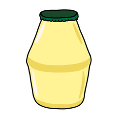 illustration of a yellow bottle with a black cap