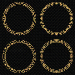 Vintage label design with monograms and frames