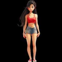 Confident young woman in casual summer style