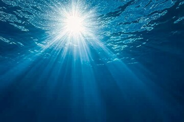 Obraz premium Sunlight Beams Through the Ocean