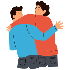 Friendship Day Character Illustration. Isolated on White Background.