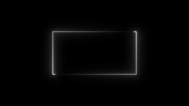 Neon light rectangle frame background 4k animation. Abstract Neon squire frame background.