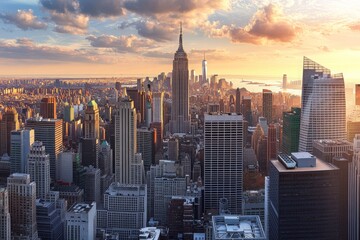 Manhattan Skyline at Sunset