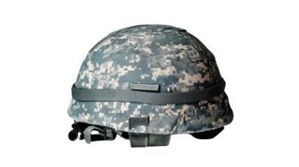 Military helmet on a white transparent background