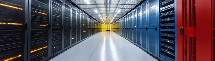 Data Center Servers  Network  Technology Infrastructure  Digital High Tech Technology Room