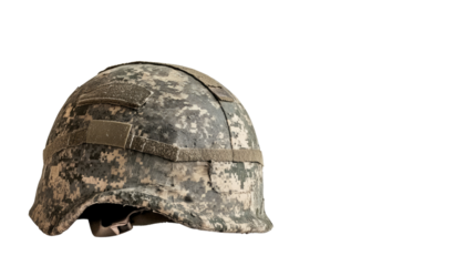 Military helmet on a white transparent background