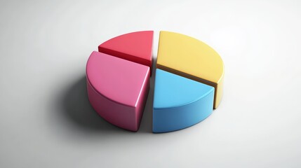 Obraz premium 3D Colorful Pie Chart Business Presentation Graphic