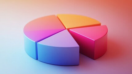 Obraz premium Colorful 3D Pie Chart Graphic Data Visualization Business Presentation