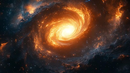 Fiery Galactic Vortex Generative AI