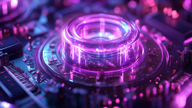 3D Quantum Supercomputer Vote Auditing Concept: Macro Shot of Quantum Processor Performing Real-Time Vote Verification with Unprecedented Speed and Accuracy, Isolated on White Background