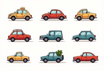 Cute and Quirky Cartoon Cars: Free Vector Graphics for Your Next Design Project