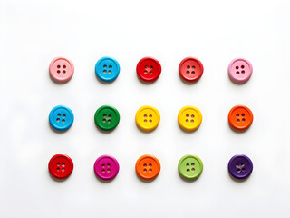 Colorful buttons on white background
