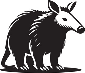 Aardvark silhouette simple vector, Aardvark logo, black and white