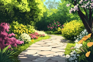 Naklejka premium A Serene Garden Path