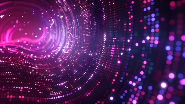 Abstract light background. Futuristic wallpaper with light waves. Abstract space background. Connecting dots and lines on dark background. 3D rendering.