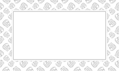 food and beverage frame in doodle style frame background