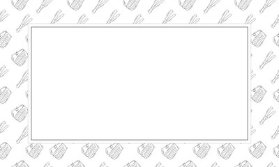 food and beverage frame in doodle style frame background