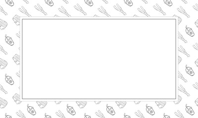 food and beverage frame in doodle style frame background