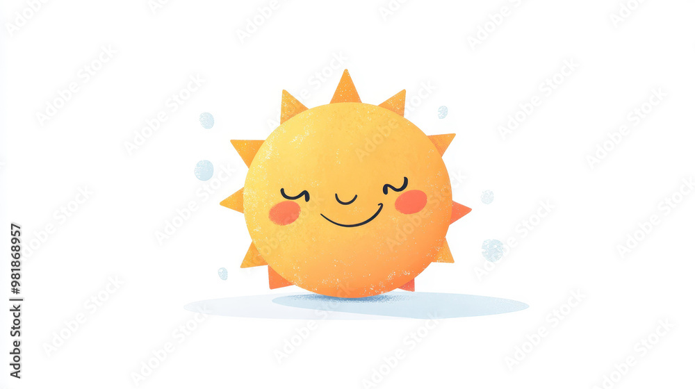 Poster Brighten your day with this cheerful cartoon sun A vibrant illustration perfect for all weatherrelated themes.