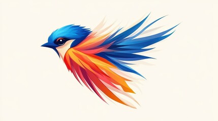 Obraz premium A vibrant vector art showcases a bird with a striking blue head, celebrating the beauty of urban nature.