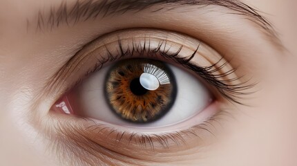 Close-up View of a Human Eye Showcasing Intricate Color Patterns and Details in Natural Light