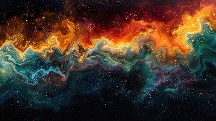 Cosmic Dreams: Abstract Galaxy Art with Swirling Colors