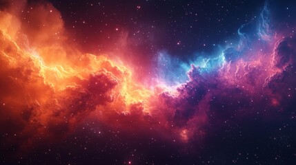 Fototapeta premium Vivid Cosmic Nebula in Space – Generative AI