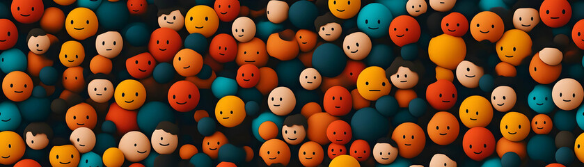 Seamless Cartoon Support Group Background: Vibrant Diverse Circles Illustrating Community and Togetherness in a Whimsical Style