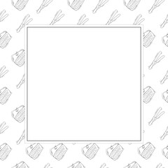 food and beverage frame in doodle style frame background