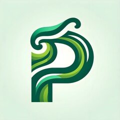 Obraz premium P logo, P alphabet green logo, The Stylish 
