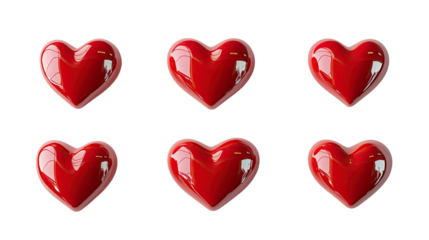 hearts on a white transparent background