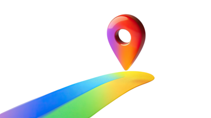 Location pin on white transparent background