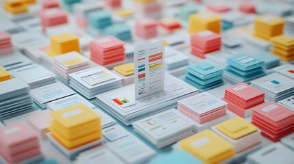 3D Multilingual Election Materials: Wide Shot of Diverse Voting Resources Highlighting Inclusivity & Accessibility with Focused Translations on Iconic White Background