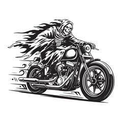 Grim Reaper Motorcycle, Vintage Motorcycle with Grim Reaper
