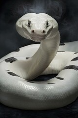 Giant White anaconda snake 