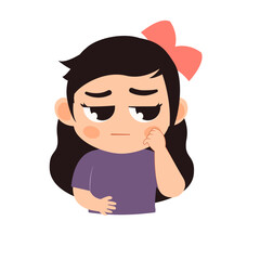 Cute little girl shy illustration