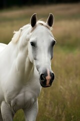 Obraz premium white horse in the field