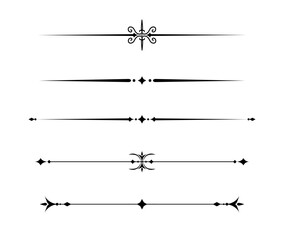 Set of Vintage decorative lines. text dividers. Line border. Lines separators, Borders, Vintage dividers, Underline elements. Vector illustration